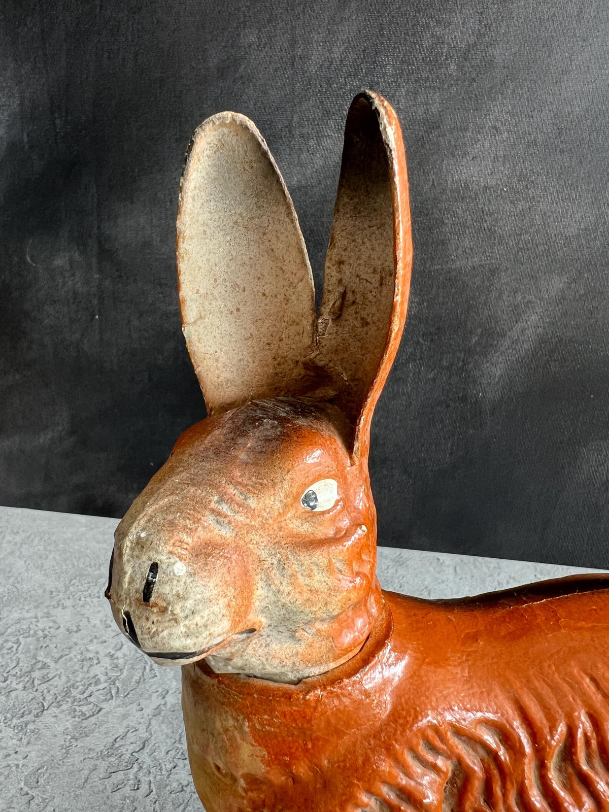 Antique German Candy Container Easter Bunny Papier Mache Rabbit Circa 1910