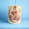 Antique Herculaneum Creamware Mug Tankard Romantic Lovers Purple Puce Transfer Printed C 1800