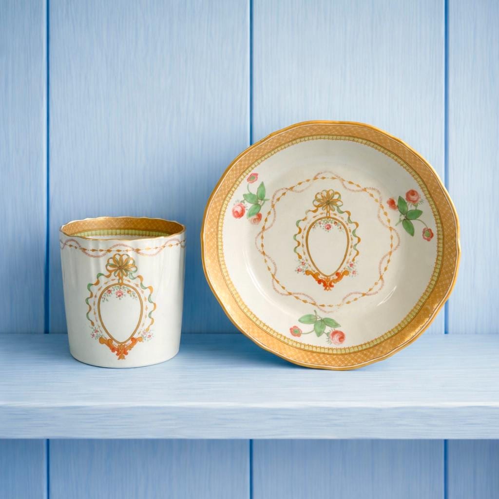 Rare Spode Armorial Coffee Can and Saucer Museum Quality C 1820