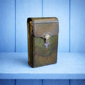 19th Century Green Leather Etui Silver Pencil Perfume Sewing Necessaire