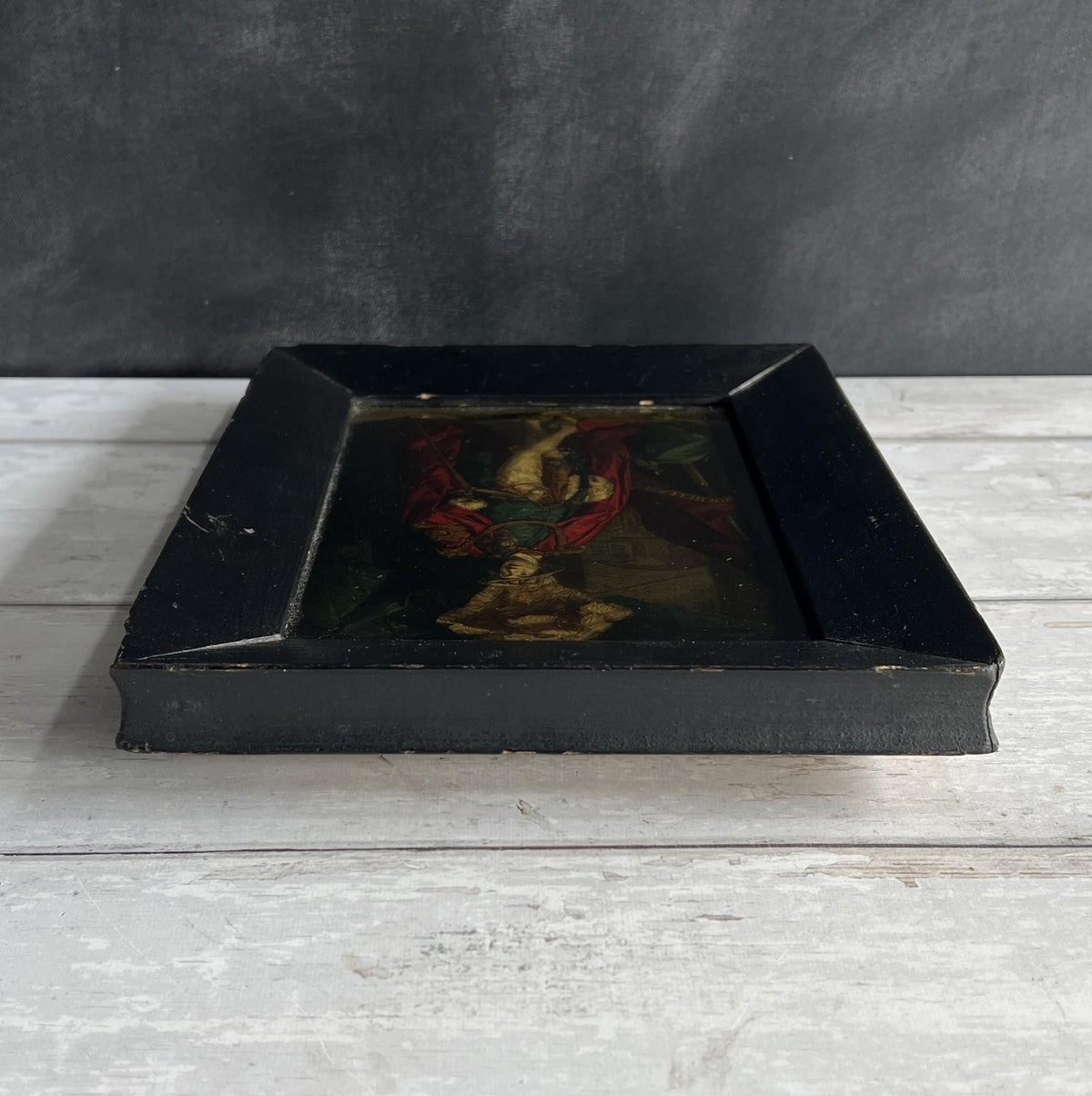 19th Century Reverse Print On Glass Portrait Charles Coote Earl Of Bellamont Ireland After Joshua Reynolds