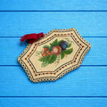 Antique Georgian Card Needlecase Hand Painted Needle Case Still Life Fruits Needle Book Circa 1830