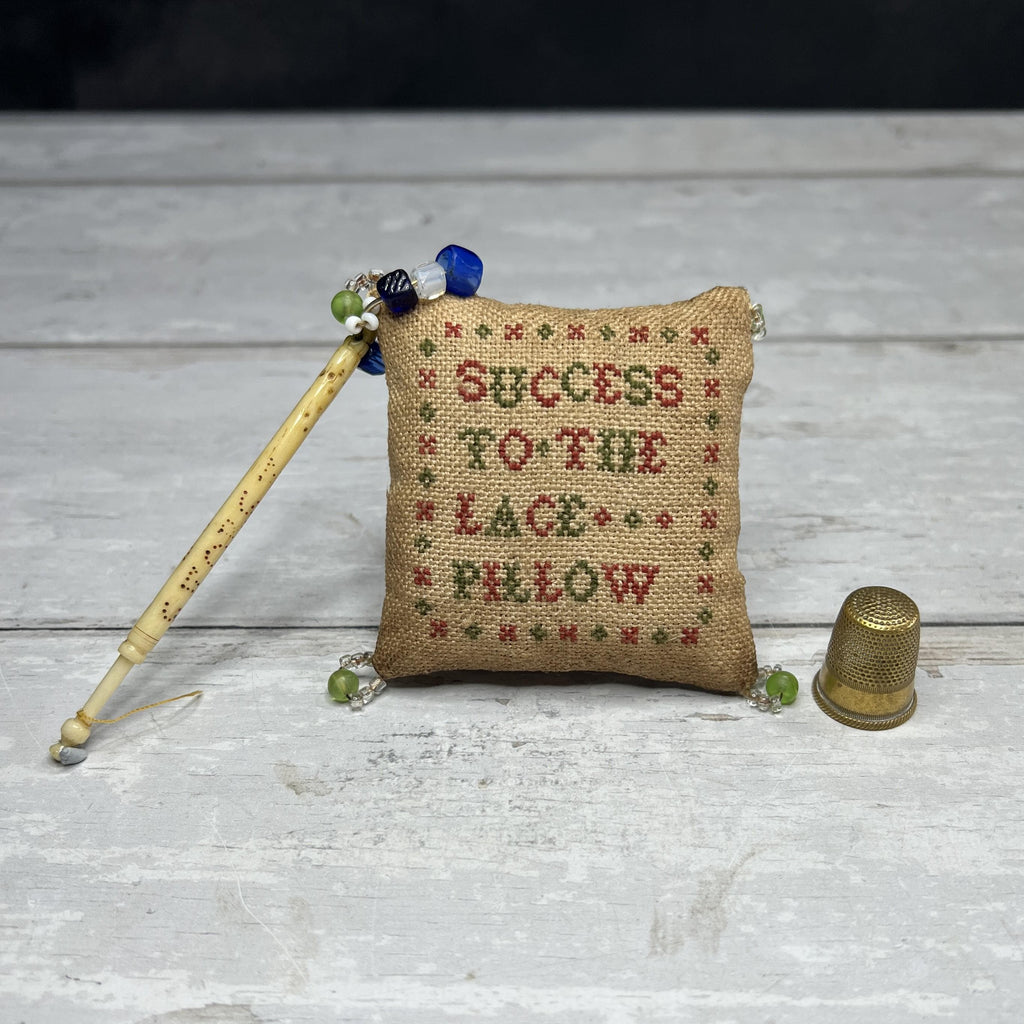 Antique Sampler Pincushion & Lace Making Bobbin C 1870s