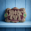 19th Century Iroquois Beadwork Pincushion Love Birds on Velvet