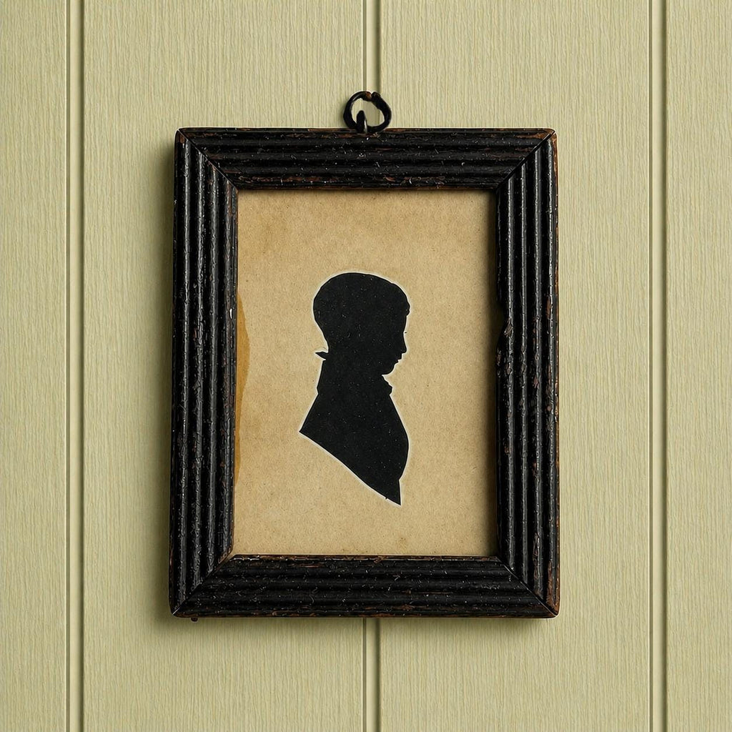 Antique Silhouette Portrait, 1834 Boy Profile by Hubard Gallery