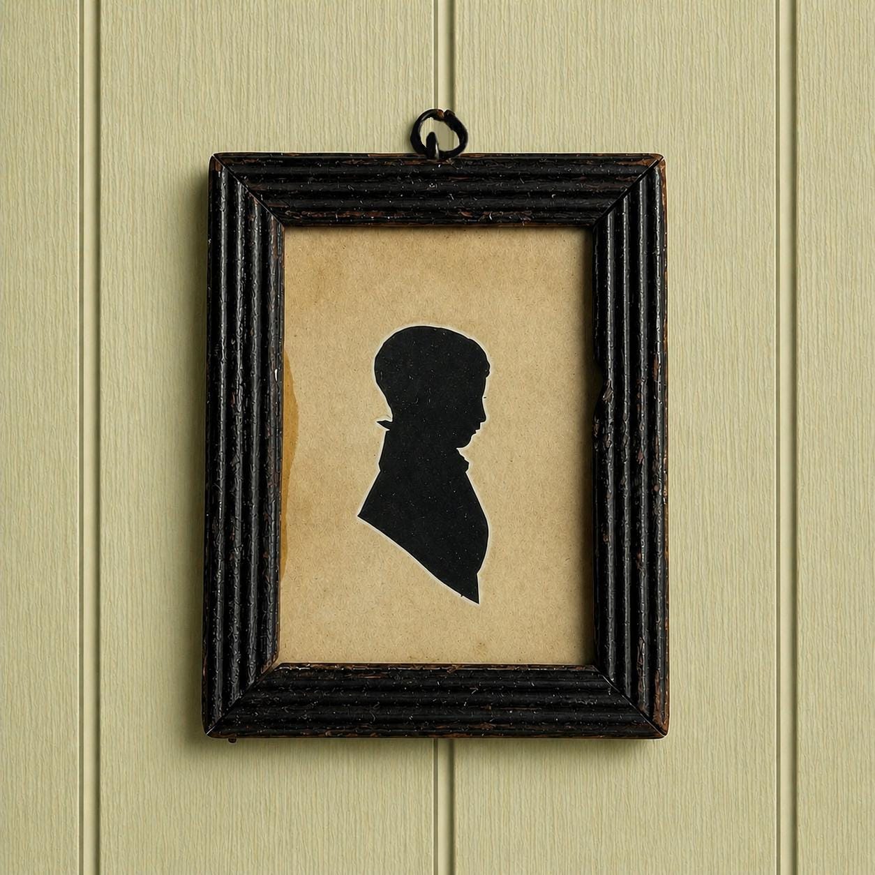 Antique Silhouette Portrait, 1834 Boy Profile by Hubard Gallery