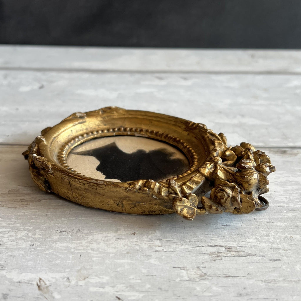 19th Century Regency Miniature Portrait Silhouette of a Lady Bandeaux Hairstyle Circa 1813