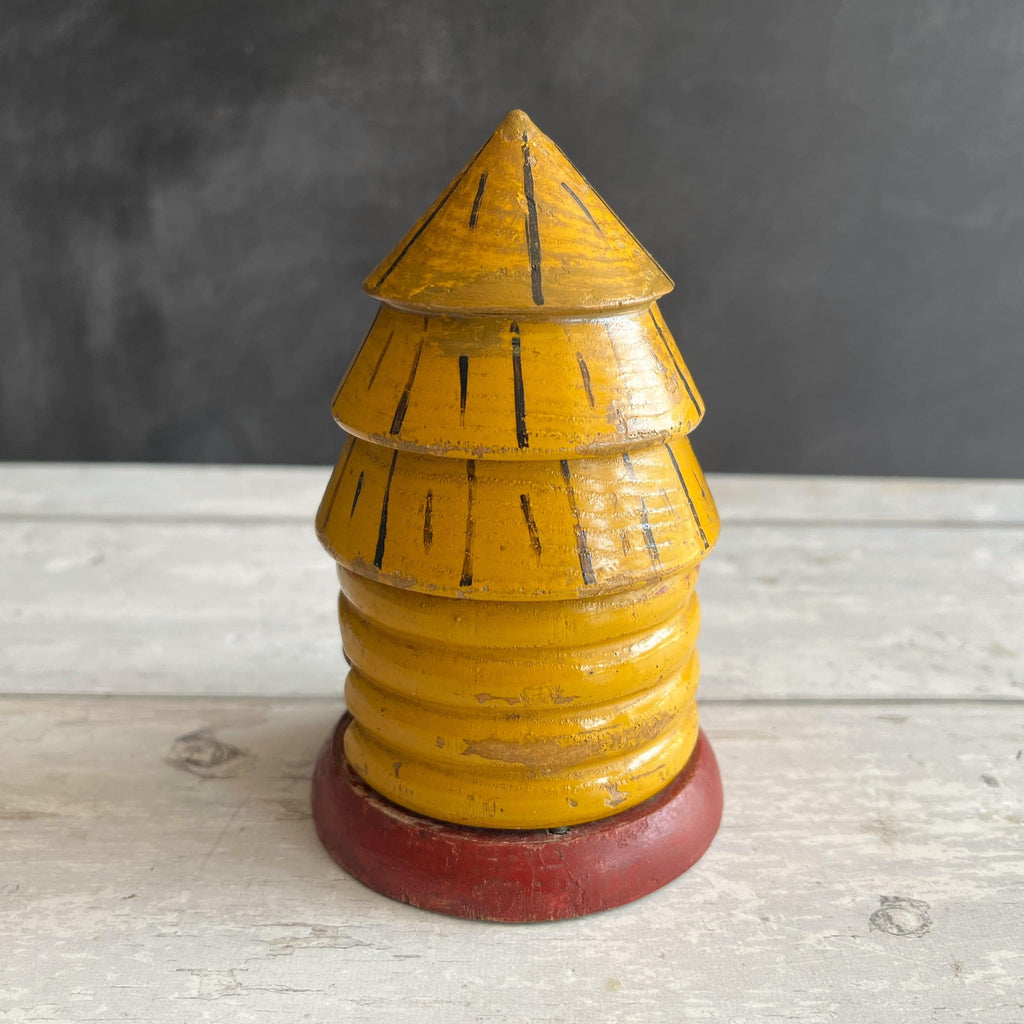 Antique Bee Skep Money Bank Naïve Folk Art Bee Hive Money Box C 1890
