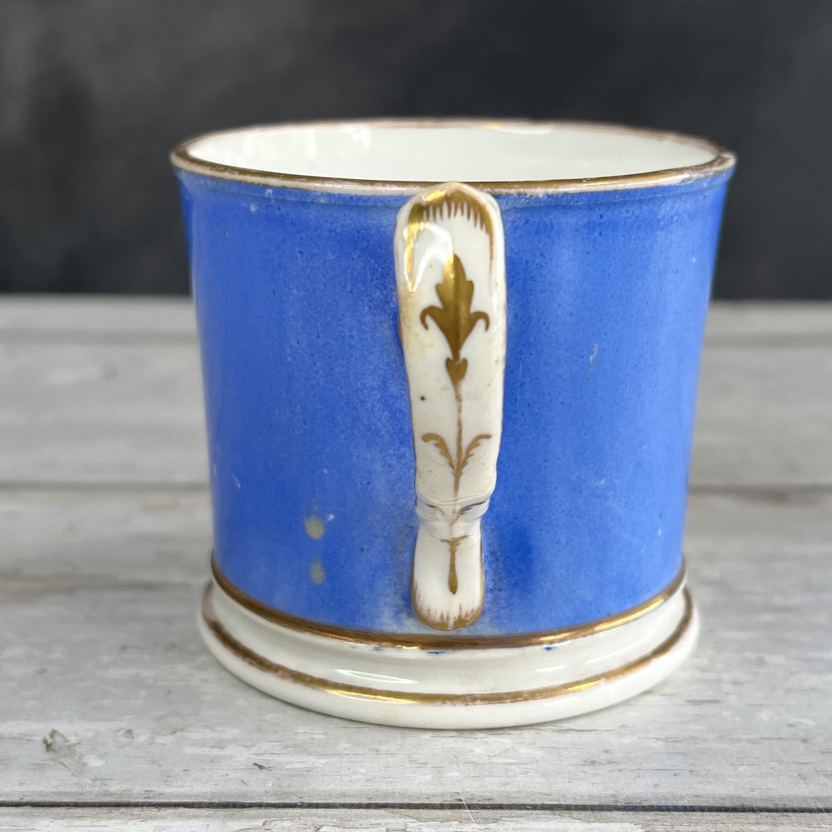 Antique Porcelain Mug Rare Dog and Puppy Scenes English C 1830s AF