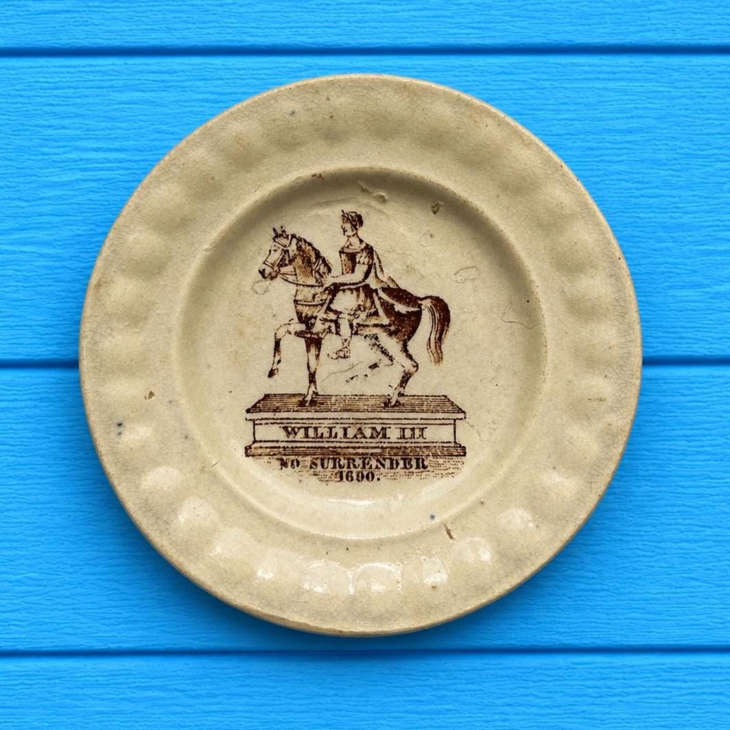 Rare 19th Century 1830 William III Nursery Plate Historical Pottery