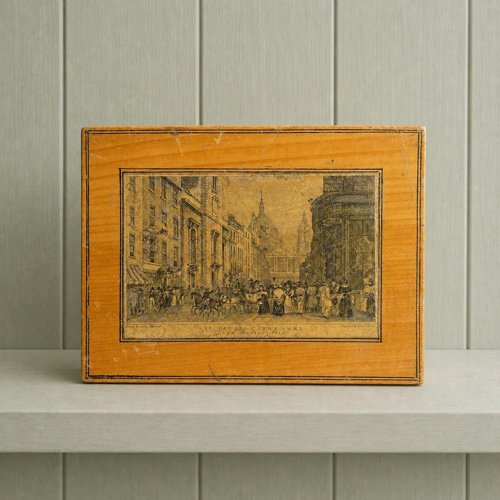 Antique St Paul's Cathedral Paint Box 1840s Whitewood Tunbridge Ware