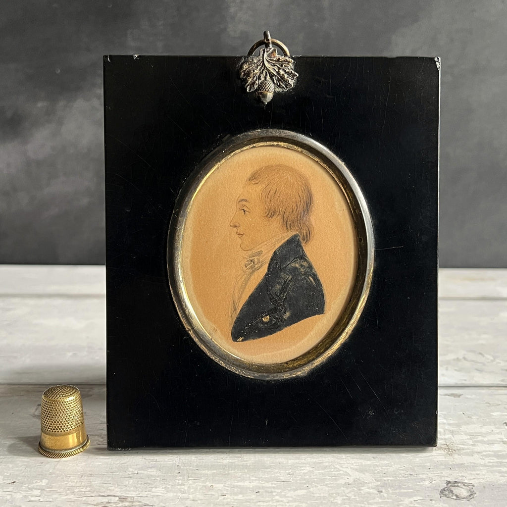 19th Century Portrait Miniature Young Man C 1820