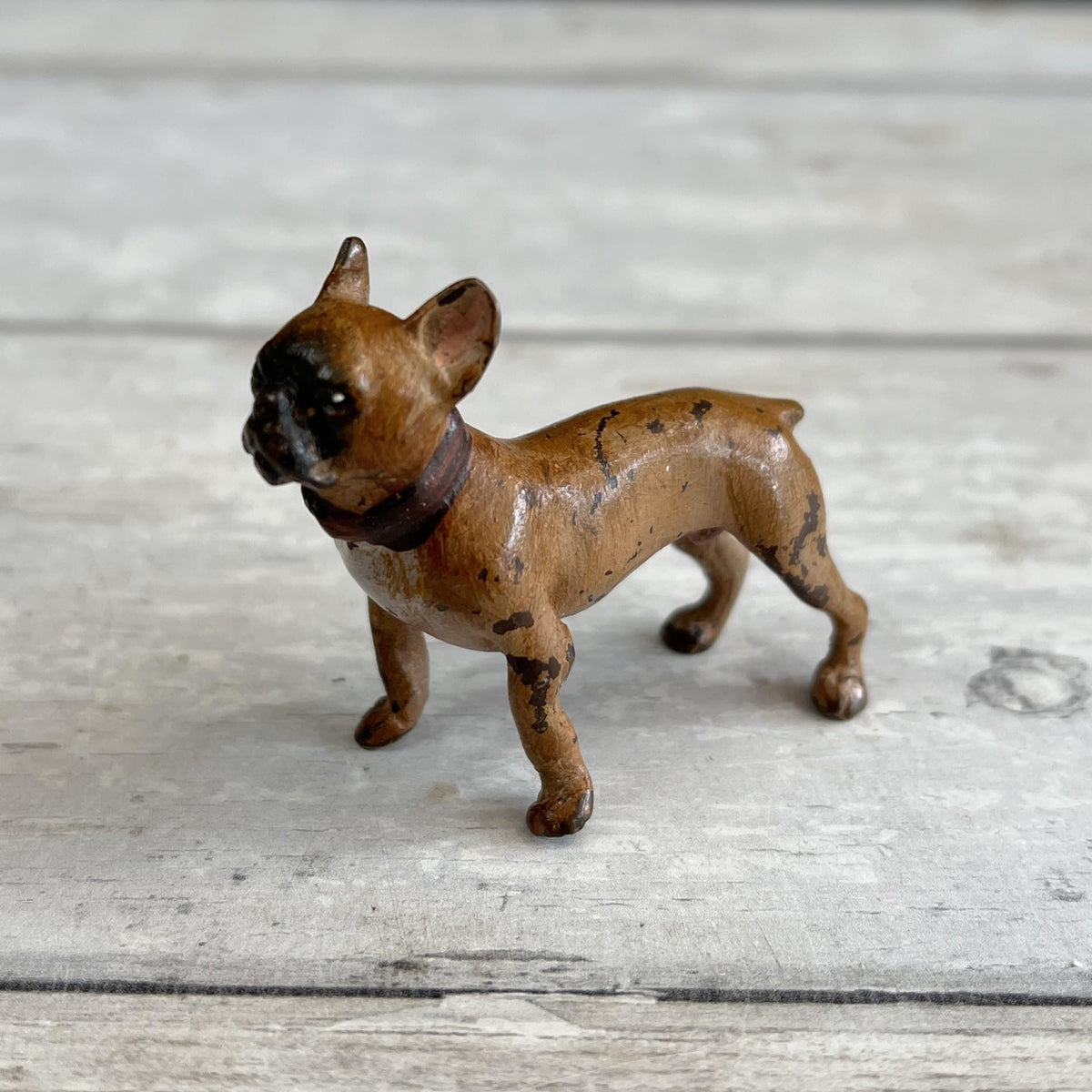 Antique Vienna Cold Painted Bronze French Bulldog Figure C 1880