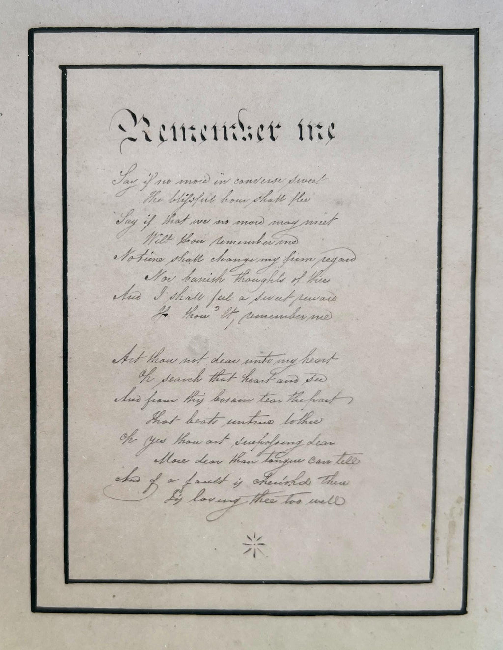 Antique Valentine Microcalligraphy Forget Me Not Miniature Verse Poem C 1850