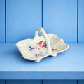 Antique 19th Century English Miniature Porcelain Basket Hand Painted Floral Circa 1840