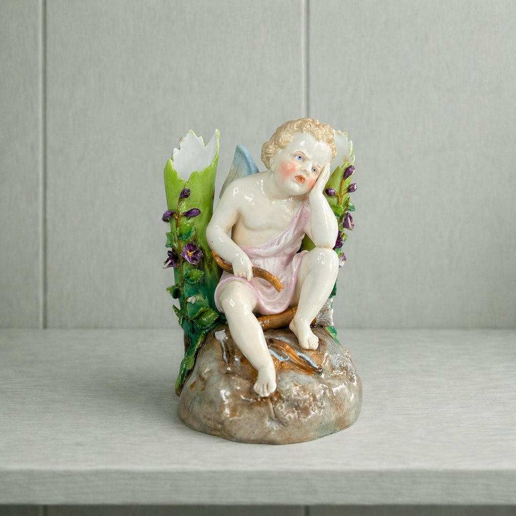 Antique Ernst Bohne Söhne Porcelain Cupid Vase Eros C 1887 AF