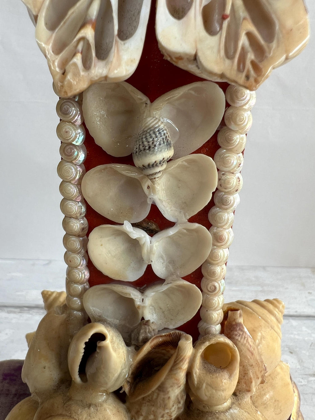 Vintage Shellwork Cross Folk Art C 1920