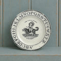 Antique Child’s Nursery Ware Alphabet Plate The Little Jockey Dog Newfoundland St Bernard Dog C 1850