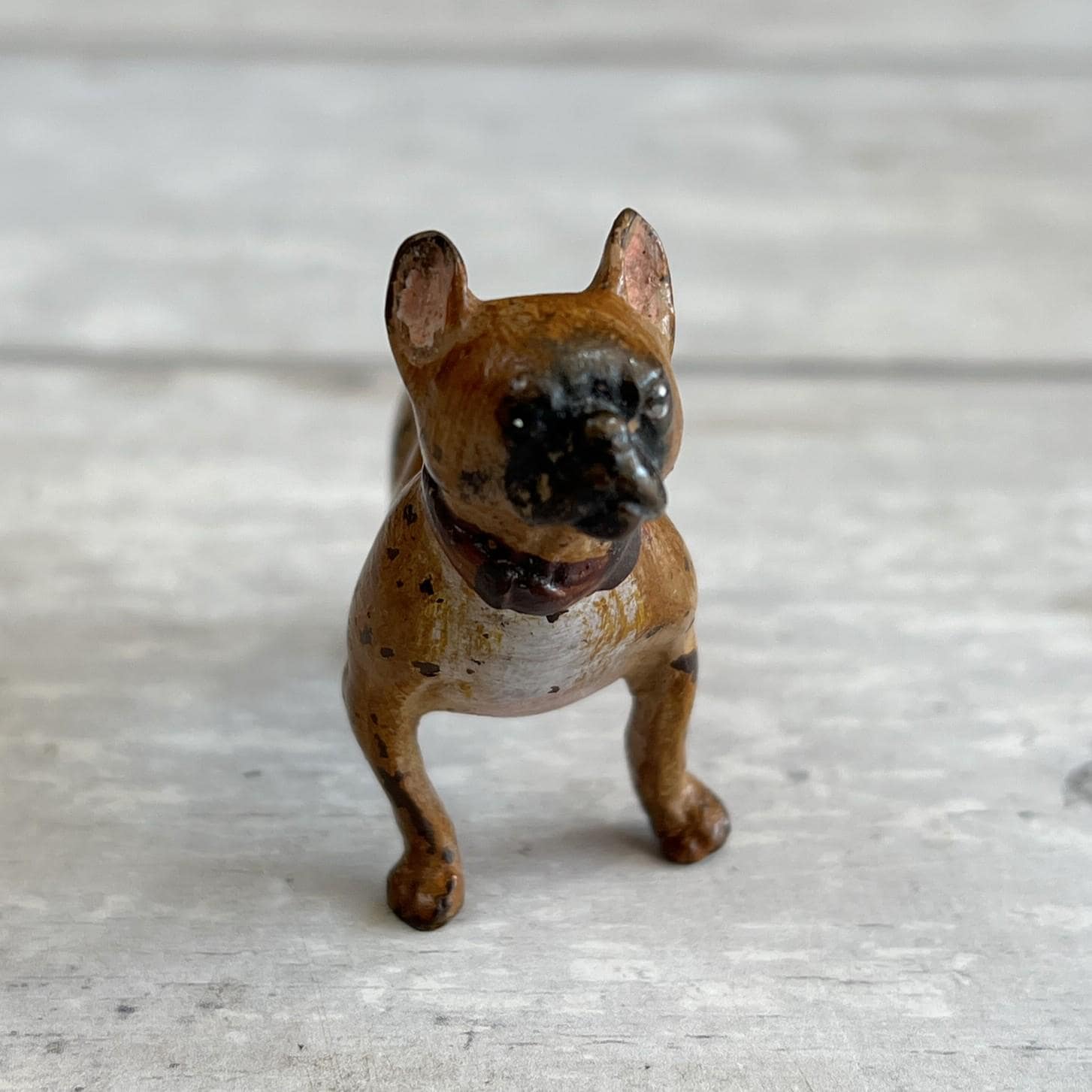 Antique Vienna Cold Painted Bronze French Bulldog Figure C 1880