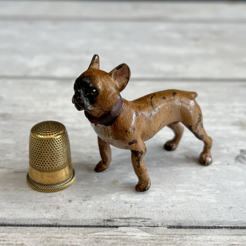 Antique Vienna Cold Painted Bronze French Bulldog Figure C 1880
