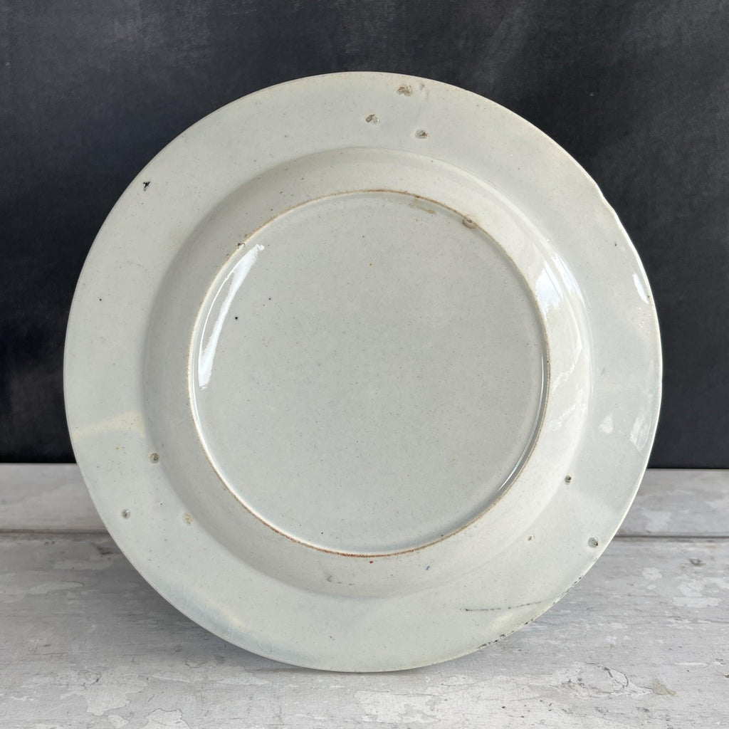 Antique Child’s Nursery Ware Alphabet Plate The Little Jockey Dog Newfoundland St Bernard Dog C 1850