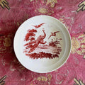 18th Century Wedgwood Creamware Plate Carmine Red Peacock Sadler & Green Liverpool Circa 1780