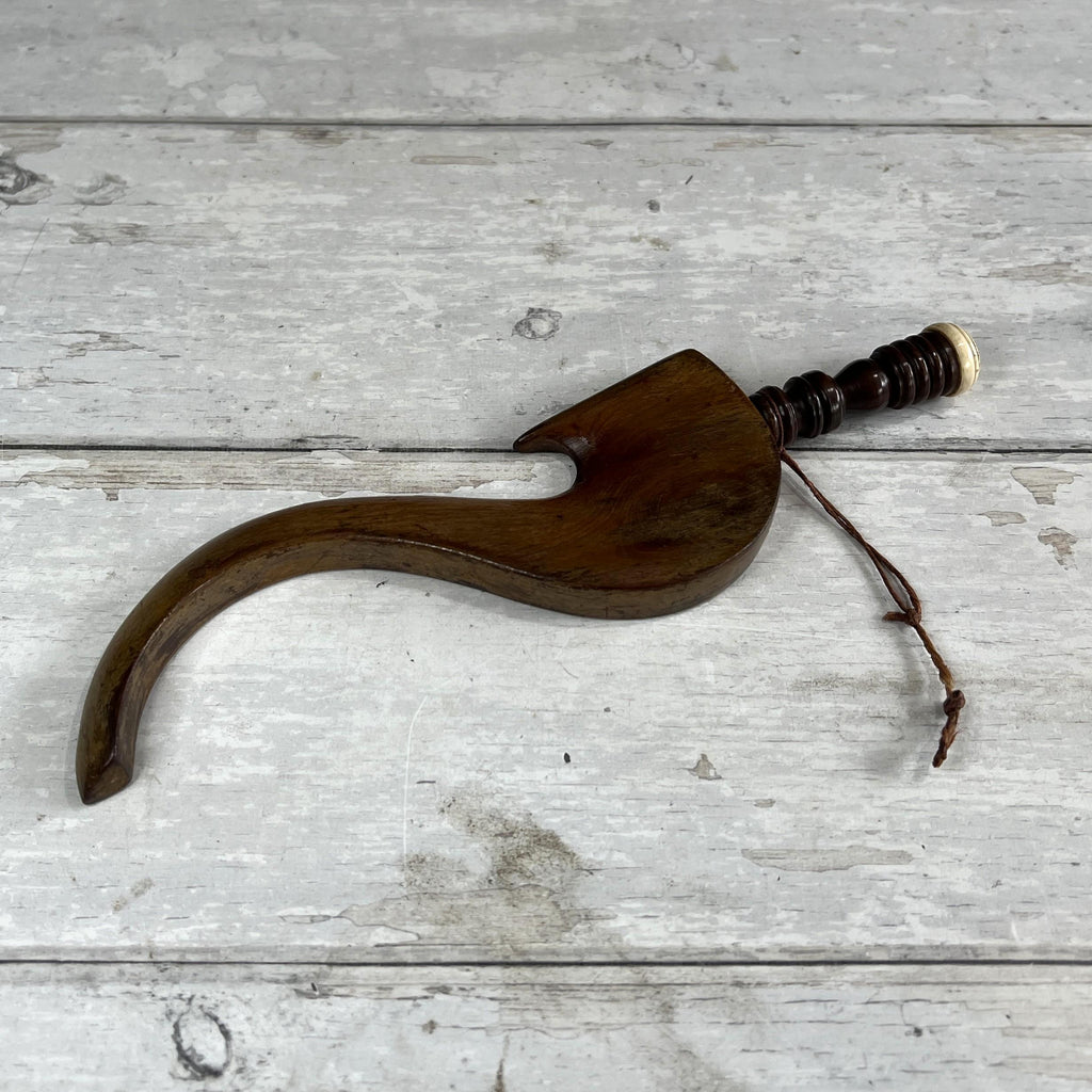 Antique Treen Goose Wing Knitting Stick Love Token or Knitting Sheath Dated 1872 English