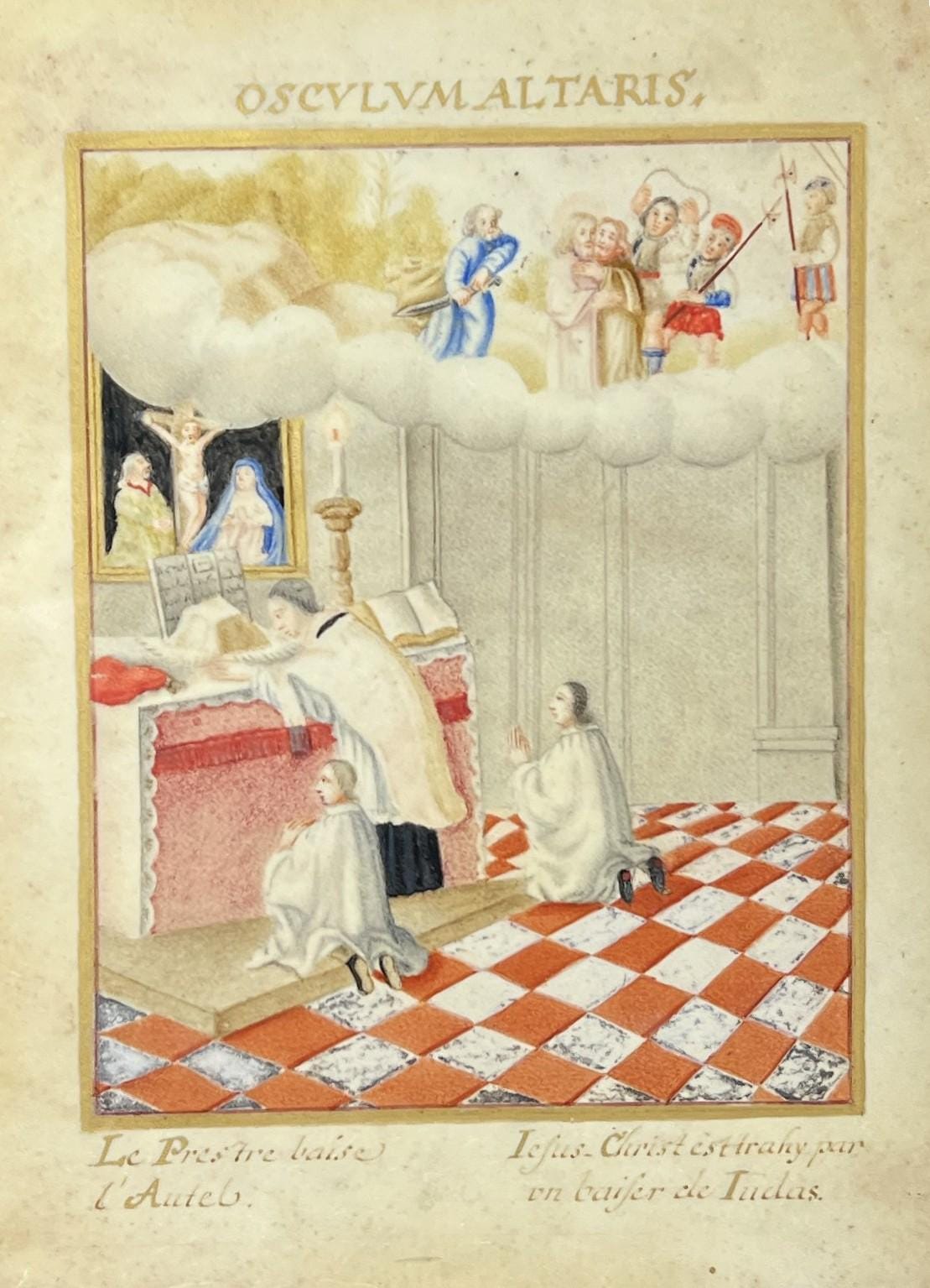 18th Century French Religious Painting The Kiss Of Judas Crucifixion C 1790