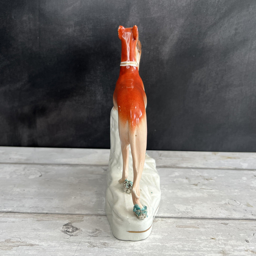 19th Century Pair Of Staffordshire Greyhound Whippet Dogs C 1870