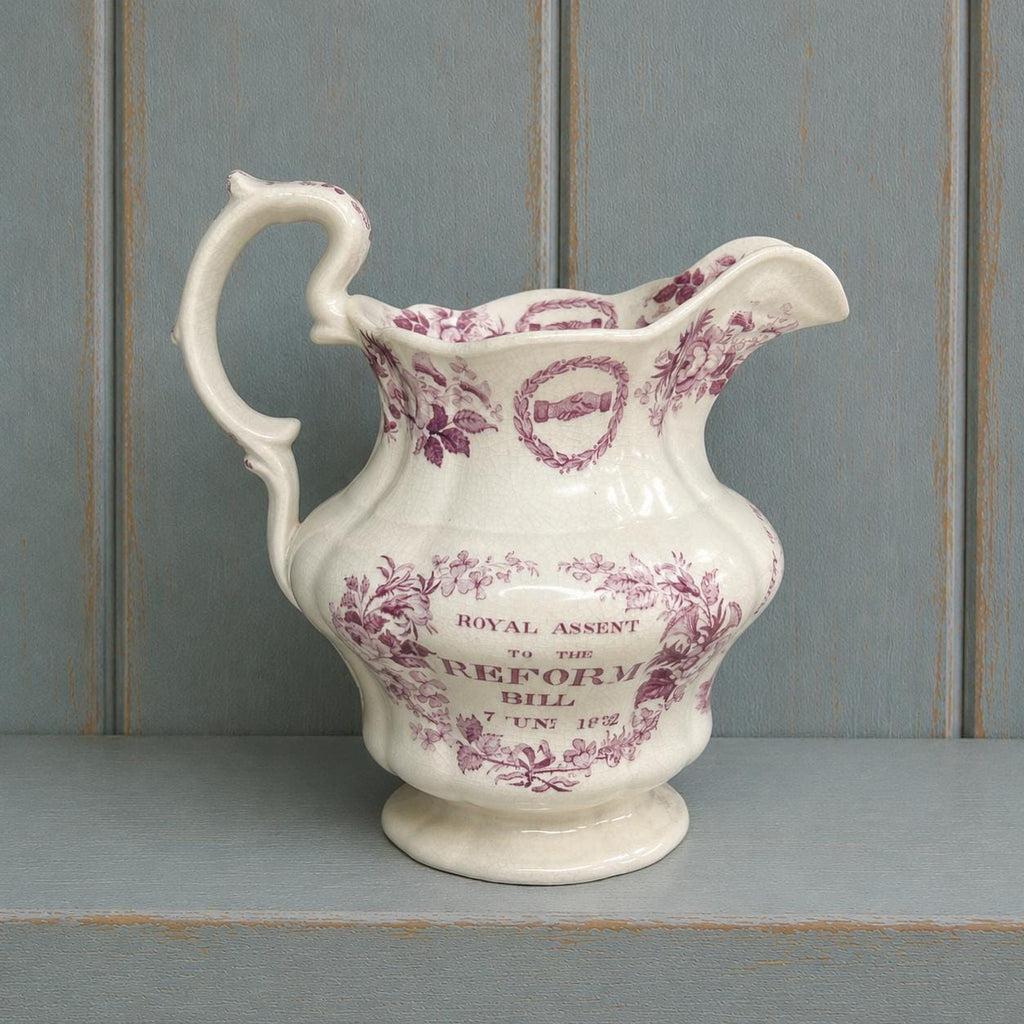 Antique Reform Jug British Political History Purple Transferware C 1832