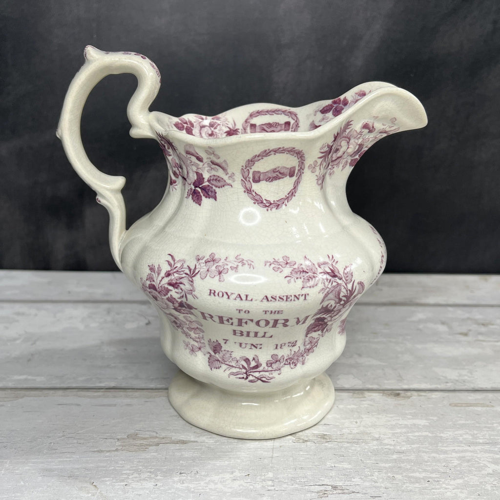 Antique Reform Jug British Political History Purple Transferware C 1832
