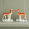 19th Century Pair Of Staffordshire Greyhound Whippet Dogs C 1870