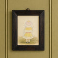 Victorian Portrait Miniature Painting Little Girl with Bonnet and Umbrella Circa 1880