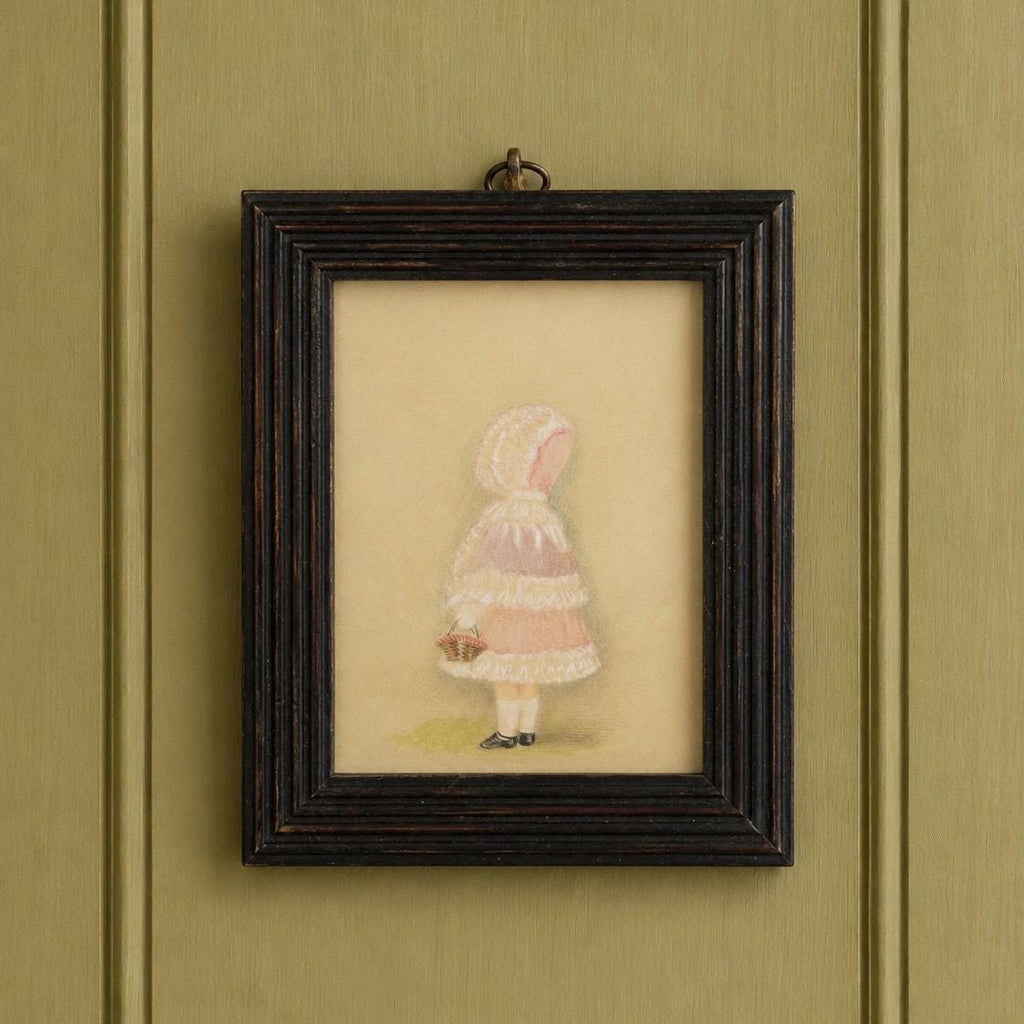 Antique English Portrait Miniature Painting of a Little Girl Circa 1880