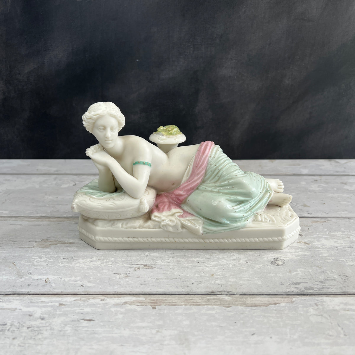 Antique Tinted Parian Figure Neo Classical Maiden English Circa 1872 AF
