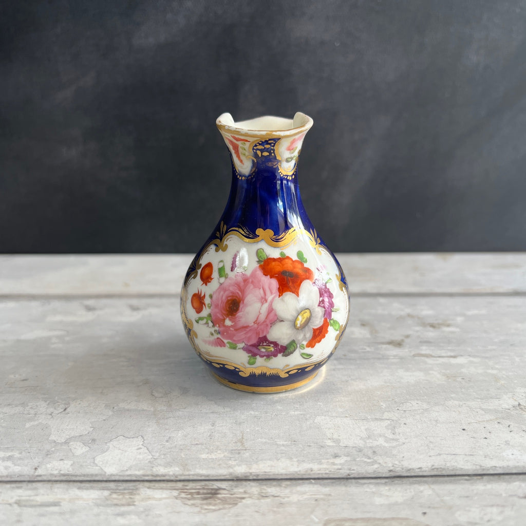 19th Century Coalport Porcelain Miniature Jug Gilt Floral Regency Circa 1820 AF