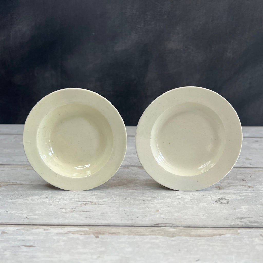 Rare Pair Georgian Miniature Children's Toy Creamware Plates by Shorthose & Co England Circa 1817