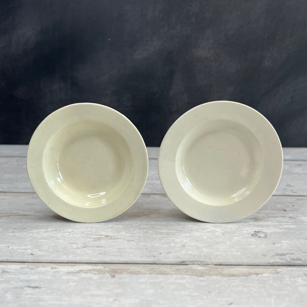 Rare Pair Georgian Miniature Children's Toy Creamware Plates by Shorthose & Co England Circa 1817