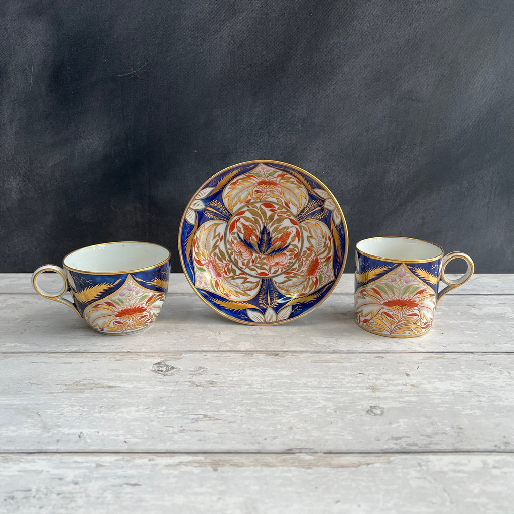 Antique Grainger Worcester Porcelain Trio Imari Pattern C1810