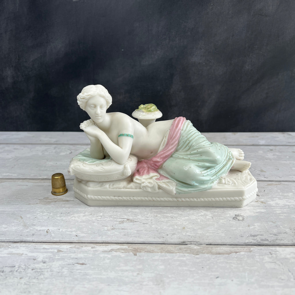 Antique Tinted Parian Figure Neo Classical Maiden English Circa 1872 AF