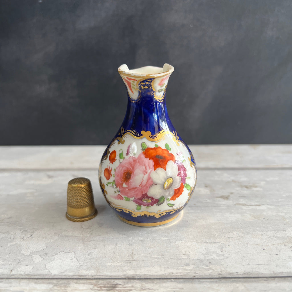 19th Century Coalport Porcelain Miniature Jug Gilt Floral Regency Circa 1820 AF