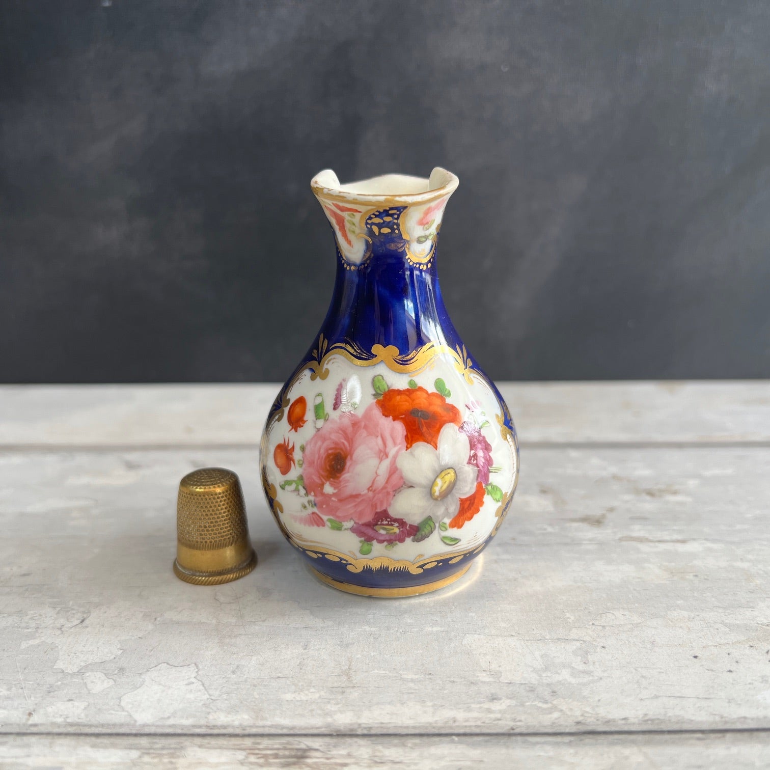 19th Century Coalport Porcelain Miniature Jug Gilt Floral Regency Circa 1820 AF