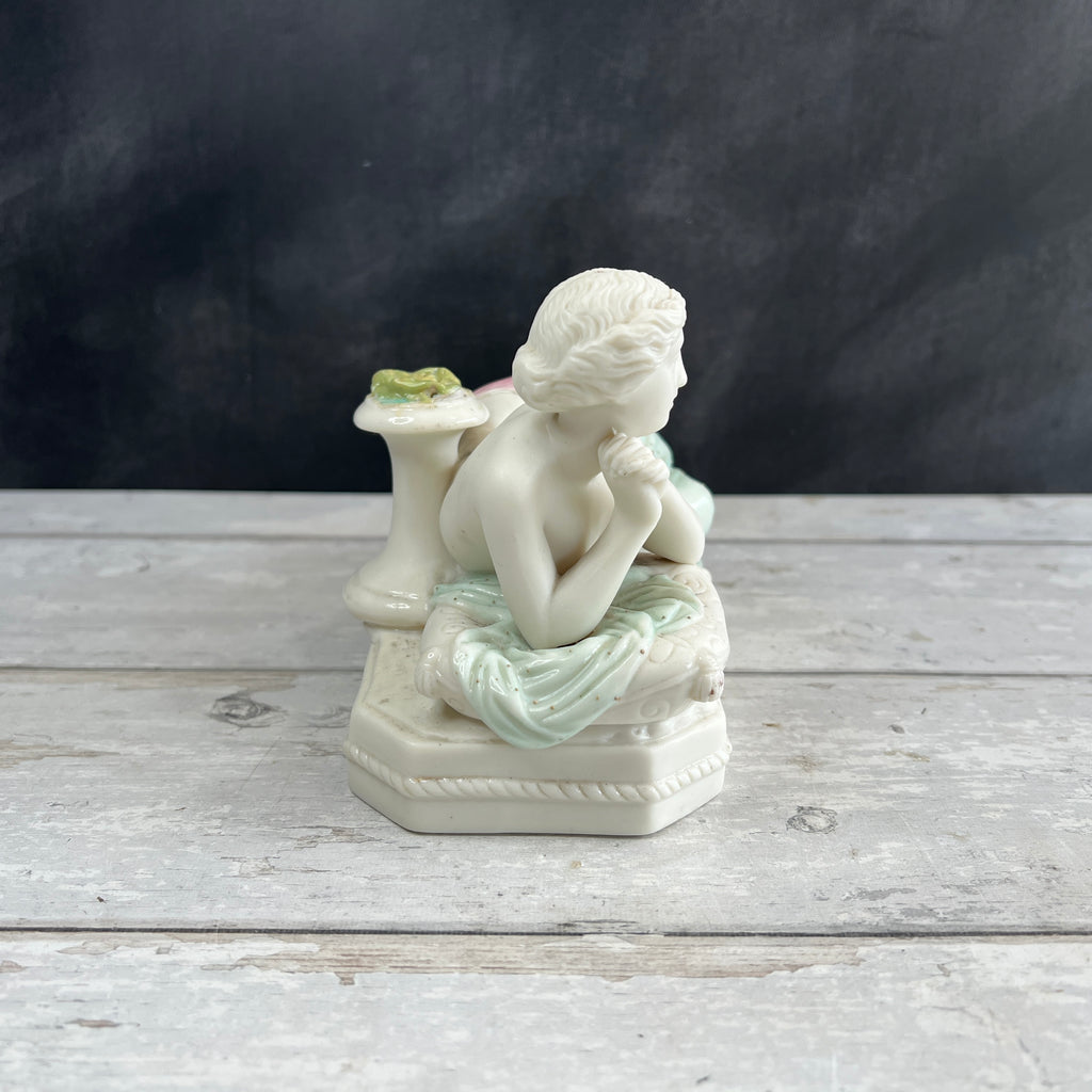 Antique Tinted Parian Figure Neo Classical Maiden English Circa 1872 AF