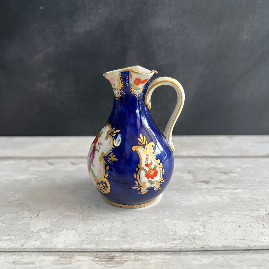 19th Century Coalport Porcelain Miniature Jug Gilt Floral Regency Circa 1820 AF