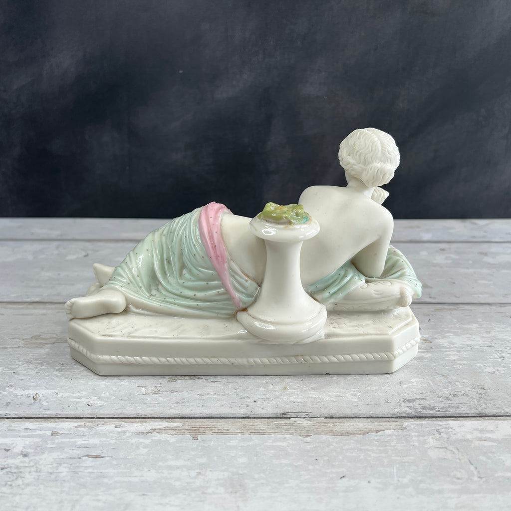 Antique Tinted Parian Figure Neo Classical Maiden English Circa 1872 AF