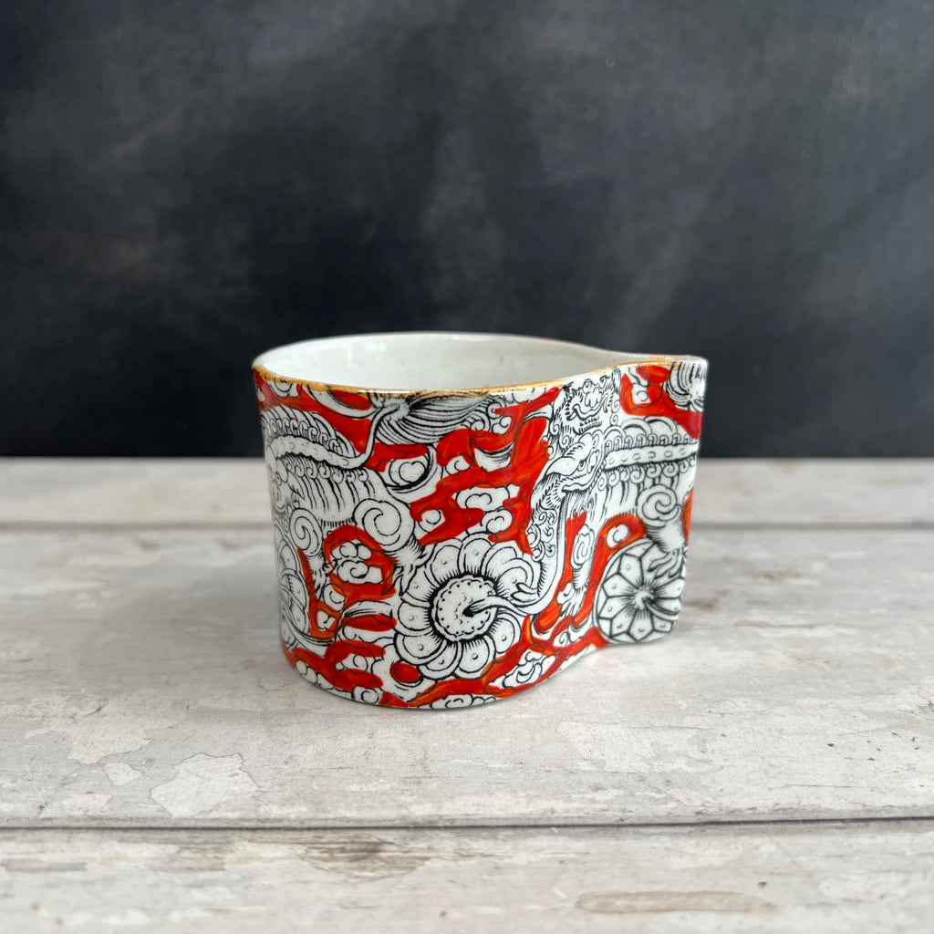Antique Mason's “BANDANA” Foo Dog Pattern IRONSTONE  Coffee Cup and Saucer 1860