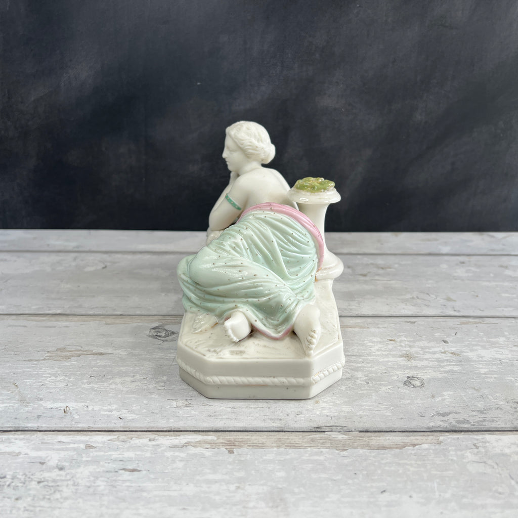 Antique Tinted Parian Figure Neo Classical Maiden English Circa 1872 AF