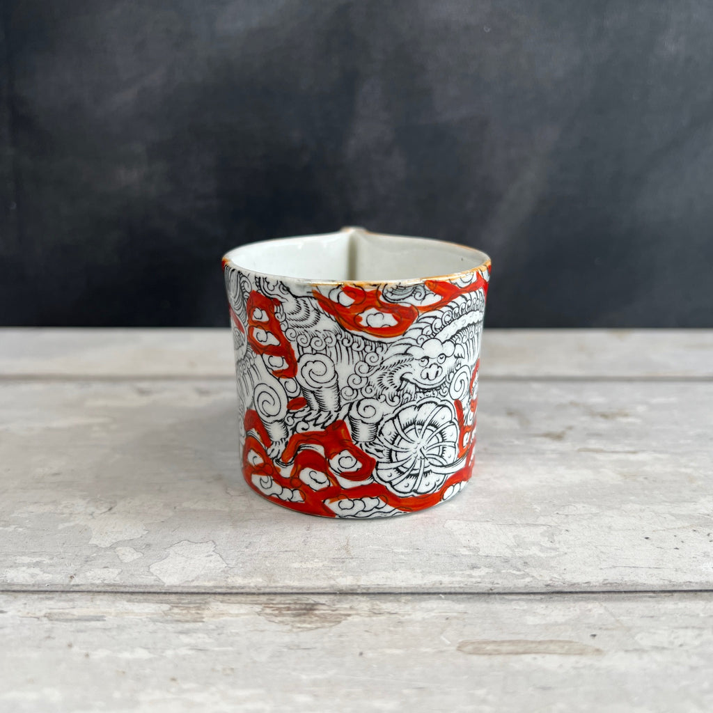 Antique Mason's “BANDANA” Foo Dog Pattern IRONSTONE  Coffee Cup and Saucer 1860