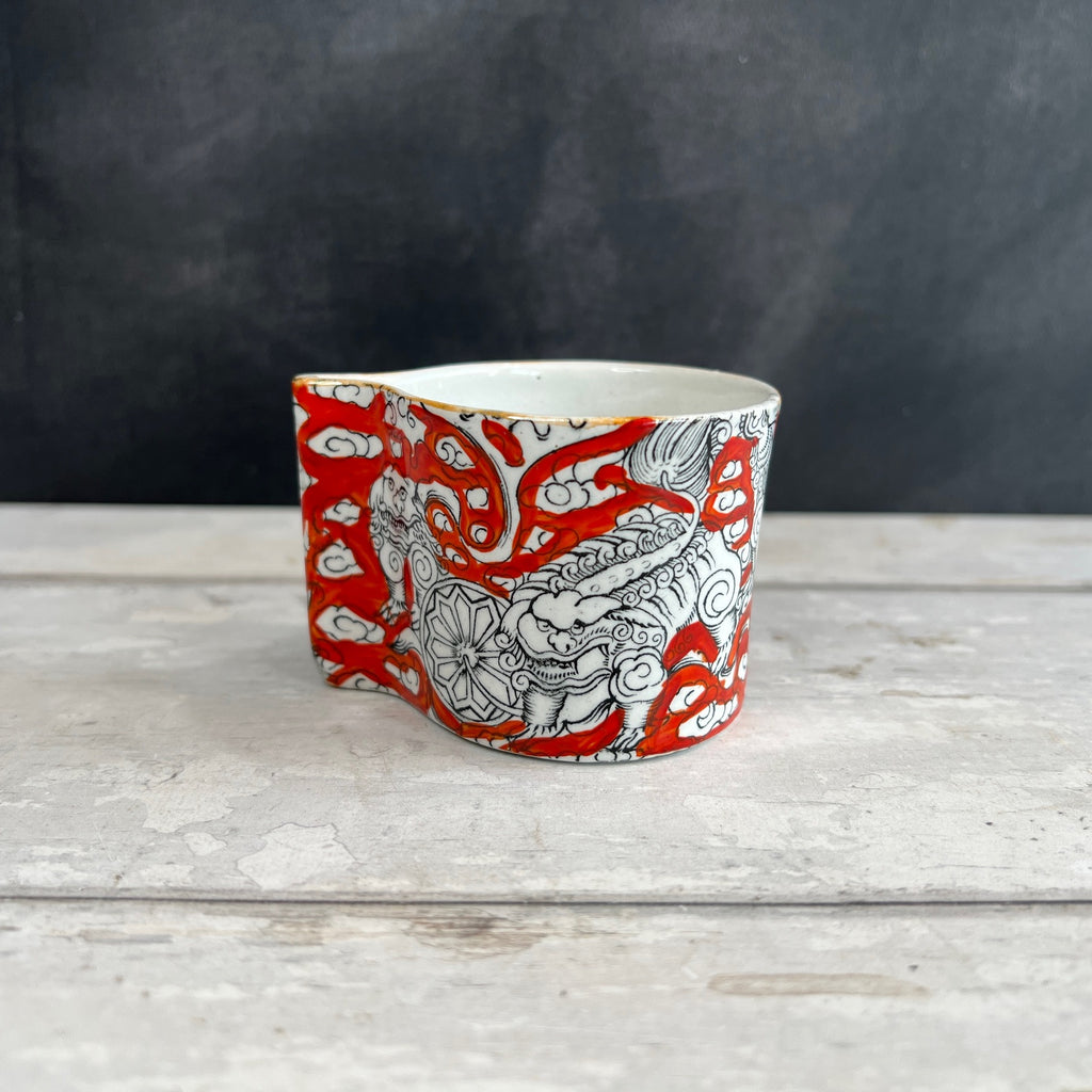 Antique Mason's “BANDANA” Foo Dog Pattern IRONSTONE  Coffee Cup and Saucer 1860