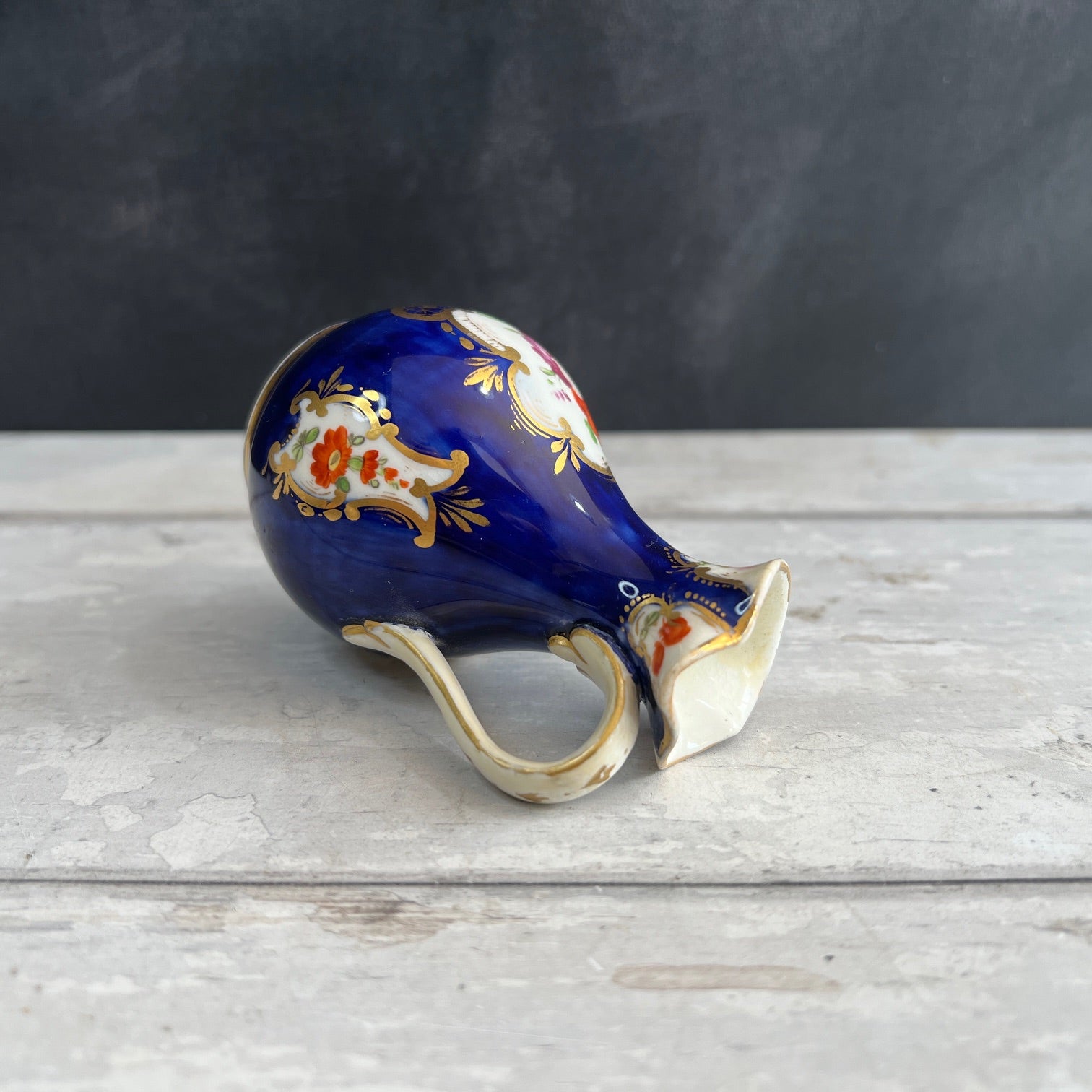19th Century Coalport Porcelain Miniature Jug Gilt Floral Regency Circa 1820 AF